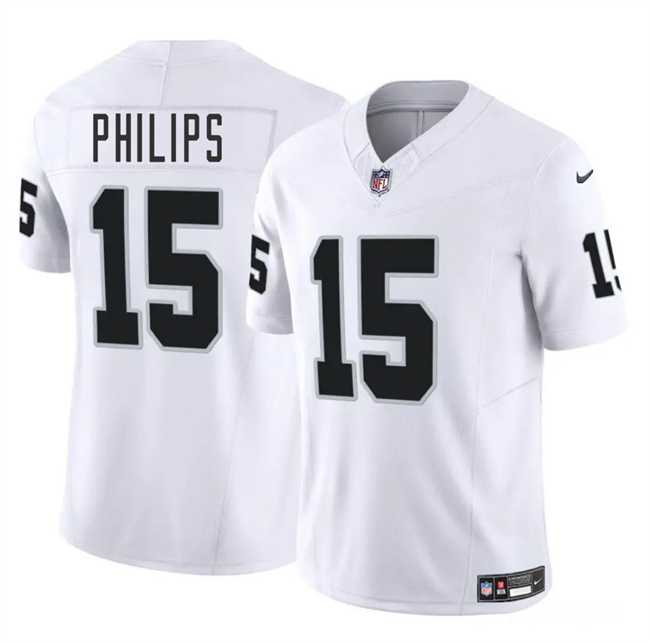 Men & Women & Youth Las Vegas Raiders #15 Kyle Philips White 2025 F.U.S.E. Vapor Stitched Jersey,We sell and wholesale Men & Women & Youth Las Vegas Raiders #15 Kyle Philips White 2025 F.U.S.E. Vapor Stitched Jersey on line form chian!